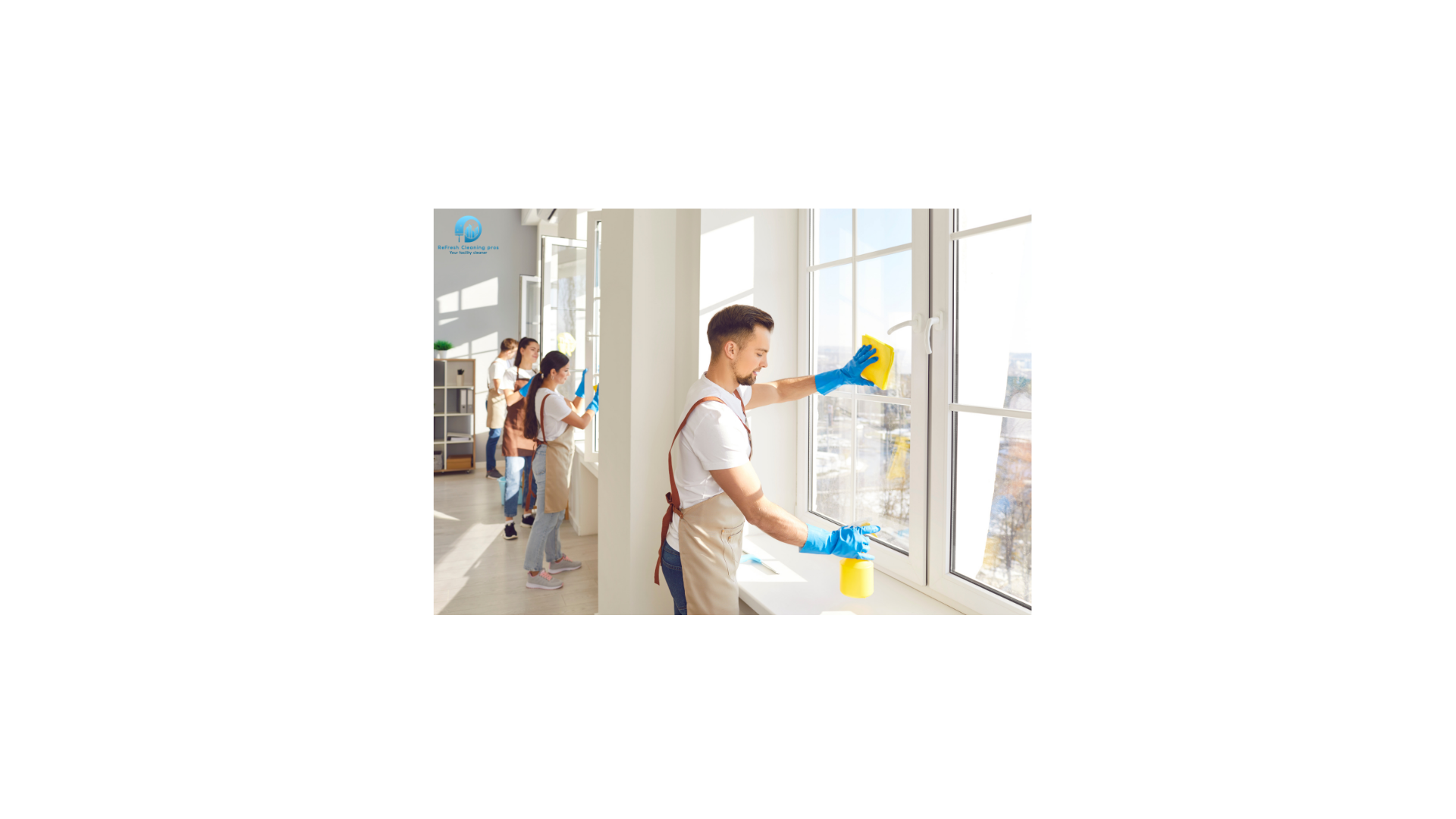 Clean office reception area after commercial cleaning